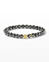 Lagos Caviar Icon Hematite Bracelet With 18k Gold Caviar Station In Hematite
