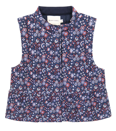 The New Society Kids' Felicity Floral Cotton Waistcoat In Felicity Liberty Print