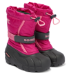 Sorel Kids' Flurry Drawstring Snow Boots In Pink