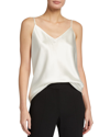 Lafayette 148 Plus-size Silk Charmeuse Bias Tank In Cloud