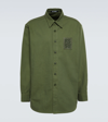 Raf Simons Oversized Logo-patch Cotton Shirt In Khaki