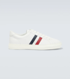 MONCLER NEW MONACO LEATHER SNEAKERS