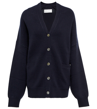 Extreme Cashmere Tokyo Cashmere Drop Shoulder Ribbed Cardigan In Black