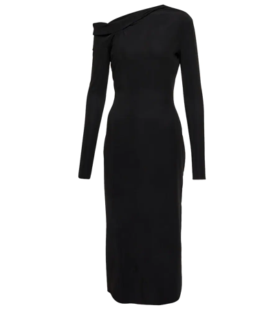 Tom Ford One-shoulder Knit Midi Dress In Black