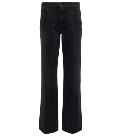 The Row Carlyl High-rise Straight Jeans In Black