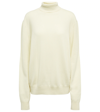 The Row Diye Silk-cotton Turtleneck Sweater In Pale Yellow