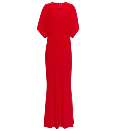Norma Kamali Obie Fishtail Maxi Dress In Red