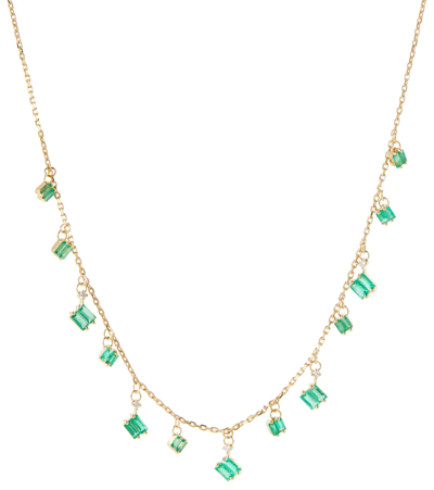 Suzanne Kalan 18kt Gold Necklace With Diamonds And Emeralds