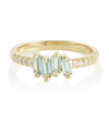Suzanne Kalan 14kt Gold Ring With Diamonds And Topaz In Gold