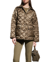 Lafayette 148 Water Repellent Reversible Quilted Down Jacket In Ficus