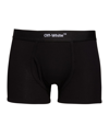 Off-white Logo-waistband Boxer Single Pack In Black White