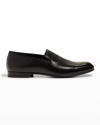 Giorgio Armani Men's Textured Formal Smoking Slippers In Black