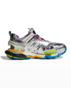 Balenciaga Track Multicolor Trainers In Metallic Mesh And Nylon Man In Grey Multi