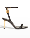 Tom Ford 85mm Lock Leather Sandals In Black