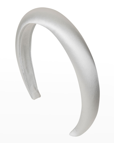 Jennifer Behr Tori Hammered Silk Headband In Cream