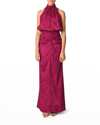 Silvia Tcherassi Stefano Mock-neck Sleeveless Blouse In Mulberry Flrl
