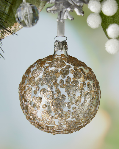 Neiman Marcus Silvery Chunky Glitter Holiday Ornament