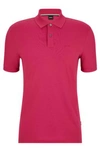 Hugo Boss Organic-cotton Polo Shirt With Embroidered Logo In Pink