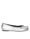 Maison Margiela Silver Mirror Tabi Ballerina Women In Silver