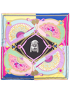 Versace I Ventagli Silk Foulard In Blue
