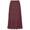 JONATHAN SIMKHAI MALIA BURGUNDY RIBBED-KNIT MIDI SKIRT