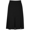 BOUTIQUE MOSCHINO BLACK LACE-PANELLED PLEATED MIDI SKIRT