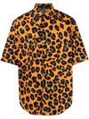 VERSACE LEOPARD-PRINT SHORT-SLEEVE SHIRT