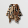 BURBERRY BURBERRY CONTRAST CHECK WOOL CASHMERE CAPE