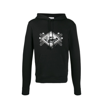 Saint Laurent Print Cotton Sweatshirt In Black