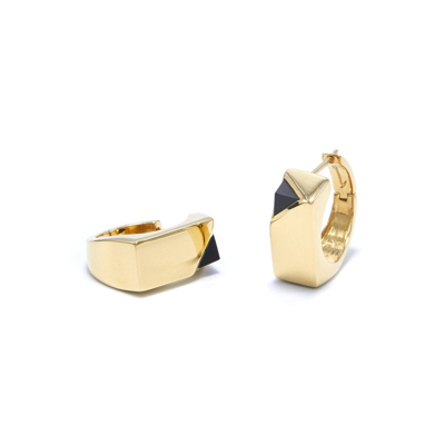 Capsule Eleven Jewel Beneath Signet Earrings Black Onyx And 24k Gold Vermeil