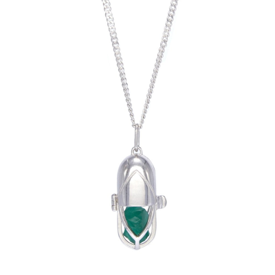 Capsule Eleven Capsule Crystal Pendant Green Onyx Sterling Silver