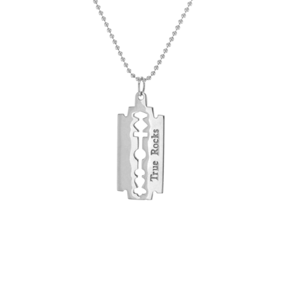 True Rocks Silver Mini Razor Pedant Necklace