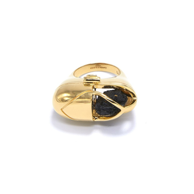 Capsule Eleven Capsule Crystal Ring Gold Black Tourmaline