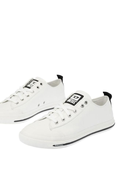 Diesel Women's White Other Materials Sneakers In Black,white