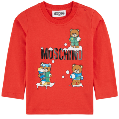 Moschino Kid-teen Kids' Branded Graphic T-shirt Poppy Red