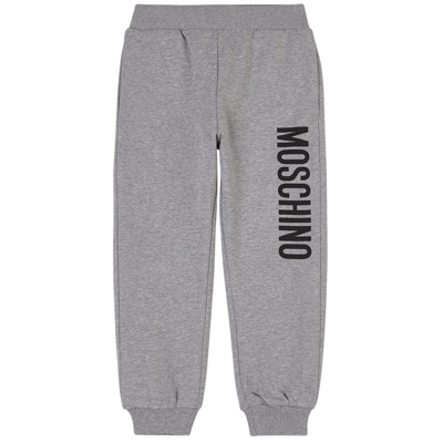 Moschino Kid-teen Kids' Branded Sweatpants Gray Melange In Grey