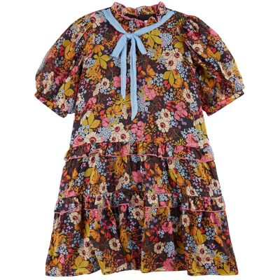 Paade Mode Kids' Floral Maxi Dress Marchesi Multicolor In Orange