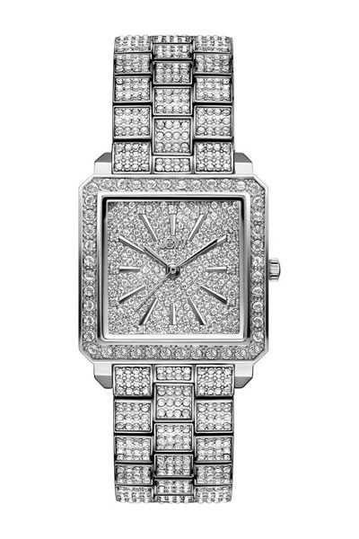 Jbw Cristal Quartz Diamond Crystal Silver Dial Ladies Watch J6386c