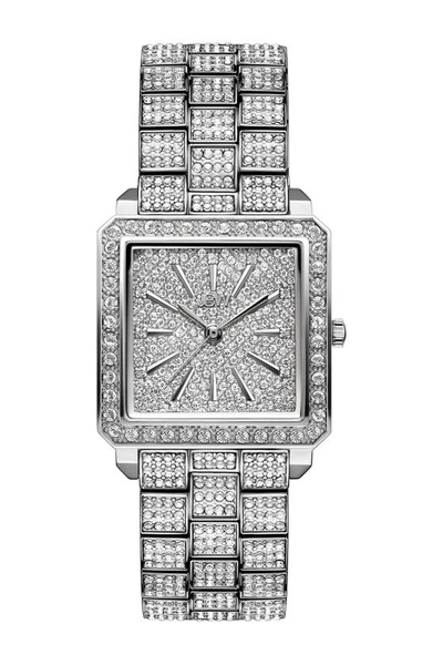 Jbw Women's Cristal Silver-tone Stainless Steel Watch, 28mm