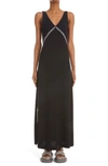 Chloé Contrast Embroidered Maxi Lingerie Dress In Black