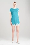 Natori Luxe Shangri-la Tencel™ Short Sleeve Sleepshirt Pajamas In Heather Vivid Teal