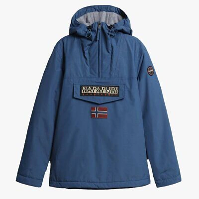 Pre-owned Napapijri Rainforest Anorak Jacket Winter - Blue Ensign