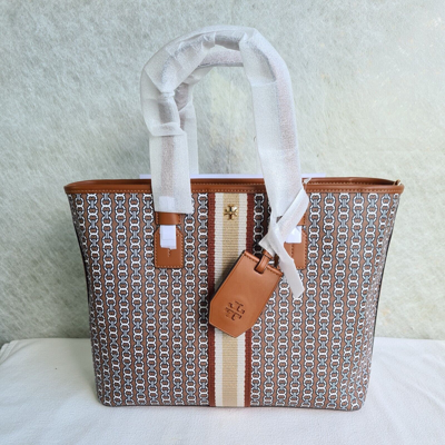 Pre-owned Tory Burch Gemini Link Zip Tote - Tote Bag - Light Umber