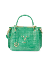 V Italia Women's Registered Trademark Of Versace 19.69 Croc Embossed Leather Satchel In Green