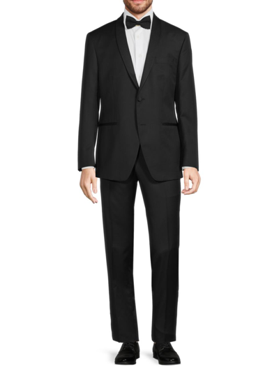 Saks Fifth Avenue Men's Modern Fit Shawl Lapel Wool Tuxedo In Black