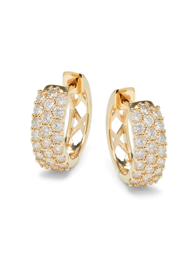 Effy Women's 14k Yellow Gold 0.97 Tcw Diamond Huggie Earrings