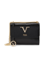 V Italia Women's Registered Trademark Of Versace 19.69 Croc Embossed Leather Crossbody In Black