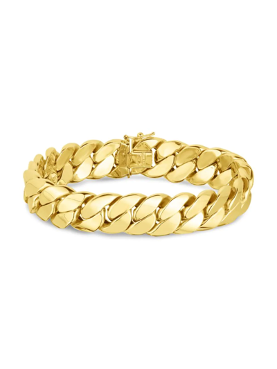 Saks Fifth Avenue Made In Italy Women's 14k Yellow Gold Miami Cuban Chain Bracelet