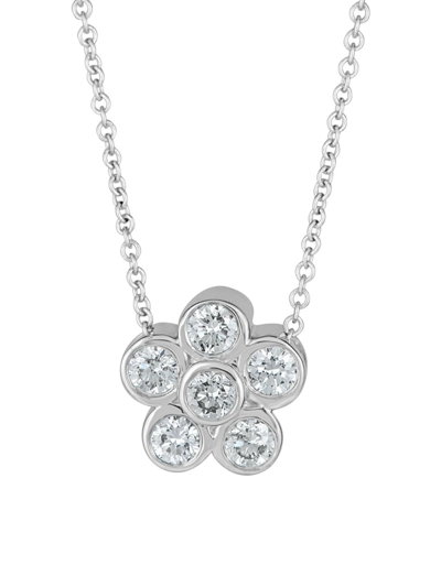 Saks Fifth Avenue Women's 14k White Gold & Diamond Flower Pendant Necklace