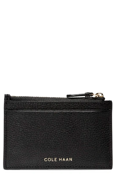 Cole Haan Top Zip Card Case In Black